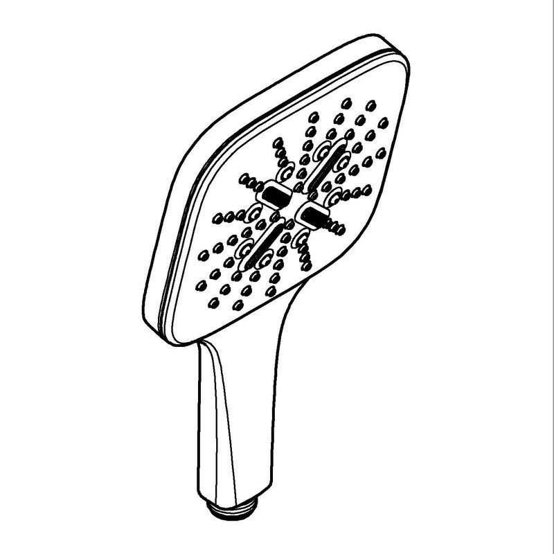Casa si Gradina - Sanitare - Cazi si cabine de dus - Coloane si seturi de dus - Para dus Grohe 265952430, 130 mm, 8.5 l/min, 253 mm, 3 functii, 1/2 racord, sistem anticalcar, Negru - Infinity.ro