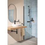 Casa si Gradina - Sanitare - Cazi si cabine de dus - Coloane si seturi de dus - Para dus Grohe 273192430, 110 mm, 16.6 l/min, 238 mm, 3 functii, 1/2 racord, sistem anticalcar, Negru - Infinity.ro