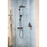 Casa si Gradina - Sanitare - Cazi si cabine de dus - Coloane si seturi de dus - Para dus Grohe 273192430, 110 mm, 16.6 l/min, 238 mm, 3 functii, 1/2 racord, sistem anticalcar, Negru - Infinity.ro