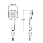 Casa si Gradina - Sanitare - Cazi si cabine de dus - Coloane si seturi de dus - Para dus Roca A5B9108C00, 130 mm, 276 mm, 2 functii, 1/2 racord, sistem anticalcar, universal, abs, Crom - Infinity.ro