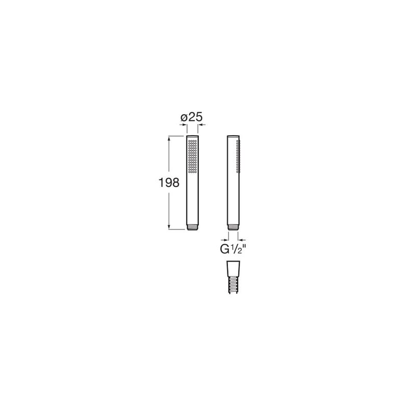 Casa si Gradina - Sanitare - Cazi si cabine de dus - Coloane si seturi de dus - Para dus Roca A5B9B61CN0, 25 mm, 198 mm, 1 functii, 1/2 racord, sistem anticalcar, universal, abs, Negru - Infinity.ro