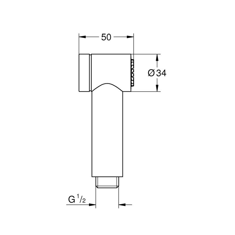 Casa si Gradina - Sanitare - Cazi si cabine de dus - Coloane si seturi de dus - Para dus igienic Grohe 26839000, 1 bar, 32 mm, 1 functii para dus, 1 orificii instalare, 1/2 dimensiune racord, Crom - Infinity.ro