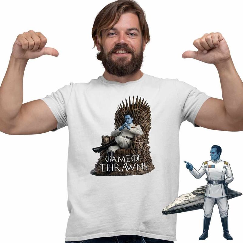 Fashion, accesorii si bijuterii - Barbati - Imbracaminte - Tricouri si bluze barbati - Tricou Barbati Game of Thrawns Admiral Thrawn Star Wars, alb, marime 2XL - Infinity.ro
