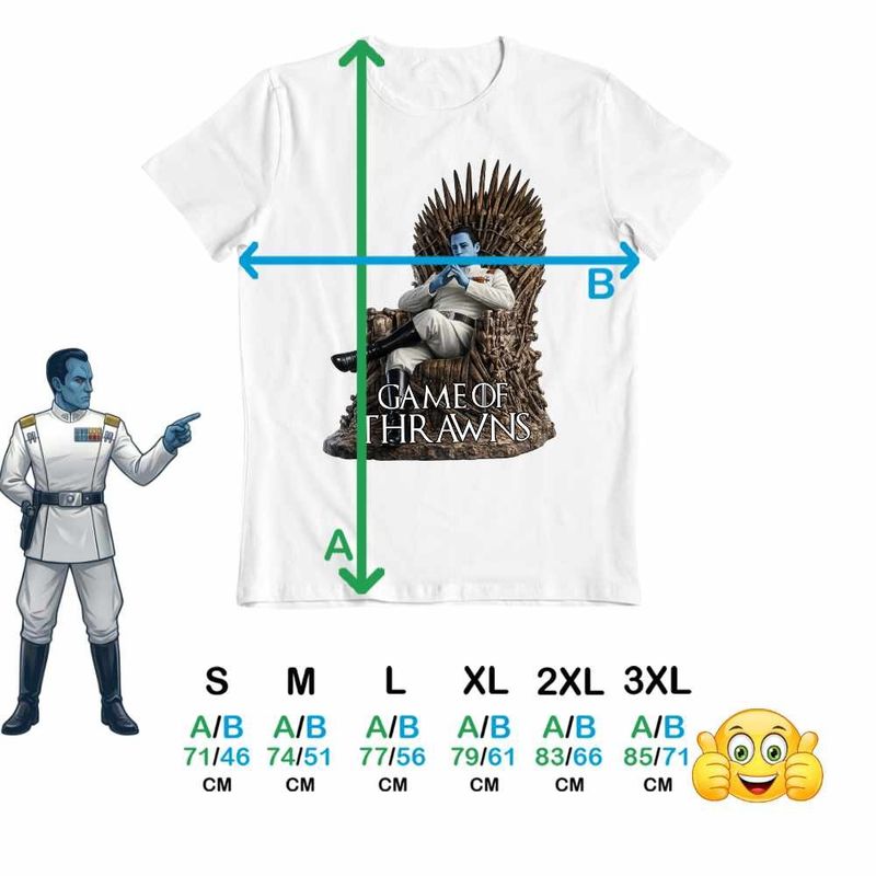 Fashion, accesorii si bijuterii - Barbati - Imbracaminte - Tricouri si bluze barbati - Tricou Barbati Game of Thrawns Admiral Thrawn Star Wars, alb, marime 2XL - Infinity.ro