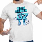 Fashion, accesorii si bijuterii - Barbati - Imbracaminte - Tricouri si bluze barbati - Tricou Barbati Six Seven Meme Roblox 67 Sase Sapte Steal a Brainrot , alb, marime S - Infinity.ro