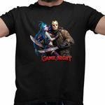 Fashion, accesorii si bijuterii - Barbati - Imbracaminte - Tricouri si bluze barbati - Tricou Barbati Jinx Jason Voorhees Arcane Runeterra, negru, marime M - Infinity.ro