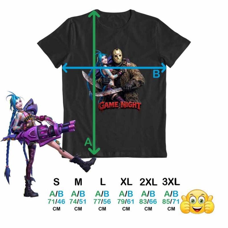 Fashion, accesorii si bijuterii - Barbati - Imbracaminte - Tricouri si bluze barbati - Tricou Barbati Jinx Jason Voorhees Arcane Runeterra, negru, marime M - Infinity.ro