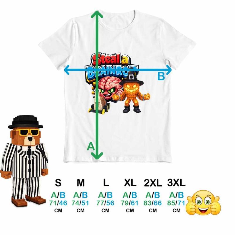 Fashion, accesorii si bijuterii - Barbati - Imbracaminte - Tricouri si bluze barbati - Tricou Barbati Steal Brainrot Snailenzo Roblox Meme, alb, marime L - Infinity.ro