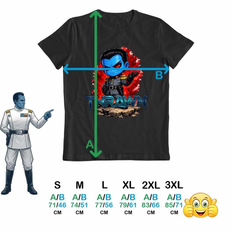 Fashion, accesorii si bijuterii - Barbati - Imbracaminte - Tricouri si bluze barbati - Tricou Barbati Star Wars Thrawn Grand Admiral Chibi, negru, marime 2XL - Infinity.ro
