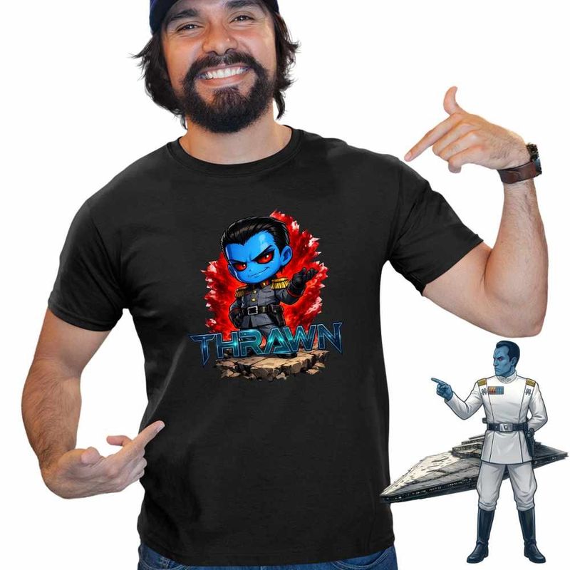 Fashion, accesorii si bijuterii - Barbati - Imbracaminte - Tricouri si bluze barbati - Tricou Barbati Star Wars Thrawn Grand Admiral Chibi, negru, marime 2XL - Infinity.ro