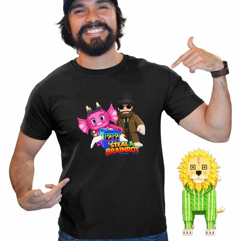 Fashion, accesorii si bijuterii - Barbati - Imbracaminte - Tricouri si bluze barbati - Tricou Barbati Steal a Brainrot Matteo Roblox Meme, negru, marime XL - Infinity.ro