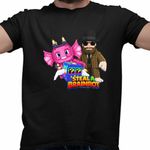 Fashion, accesorii si bijuterii - Barbati - Imbracaminte - Tricouri si bluze barbati - Tricou Barbati Steal a Brainrot Matteo Roblox Meme, negru, marime XL - Infinity.ro