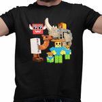 Fashion, accesorii si bijuterii - Barbati - Imbracaminte - Tricouri si bluze barbati - Tricou Barbati Steal a Brainrot Noobinis Roblox Meme, negru, marime L - Infinity.ro