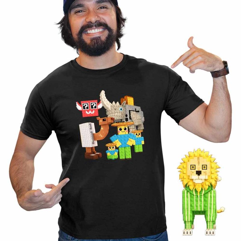 Fashion, accesorii si bijuterii - Barbati - Imbracaminte - Tricouri si bluze barbati - Tricou Barbati Steal a Brainrot Noobinis Roblox Meme, negru, marime L - Infinity.ro