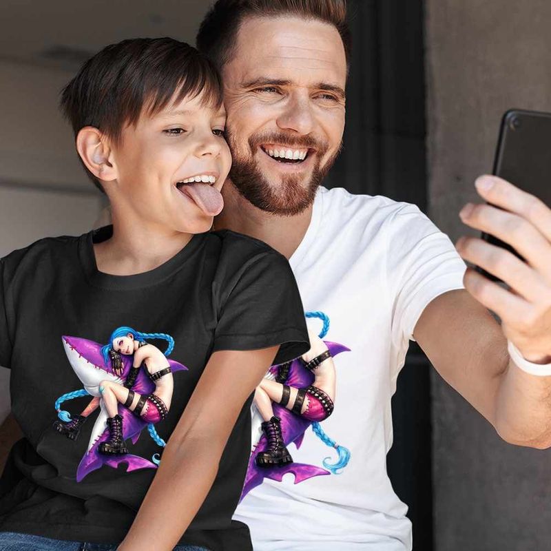 Fashion, accesorii si bijuterii - Barbati - Imbracaminte - Tricouri si bluze barbati - Tricou Barbati Jinx Arcane Rechin Runeterra, negru, marime S - Infinity.ro