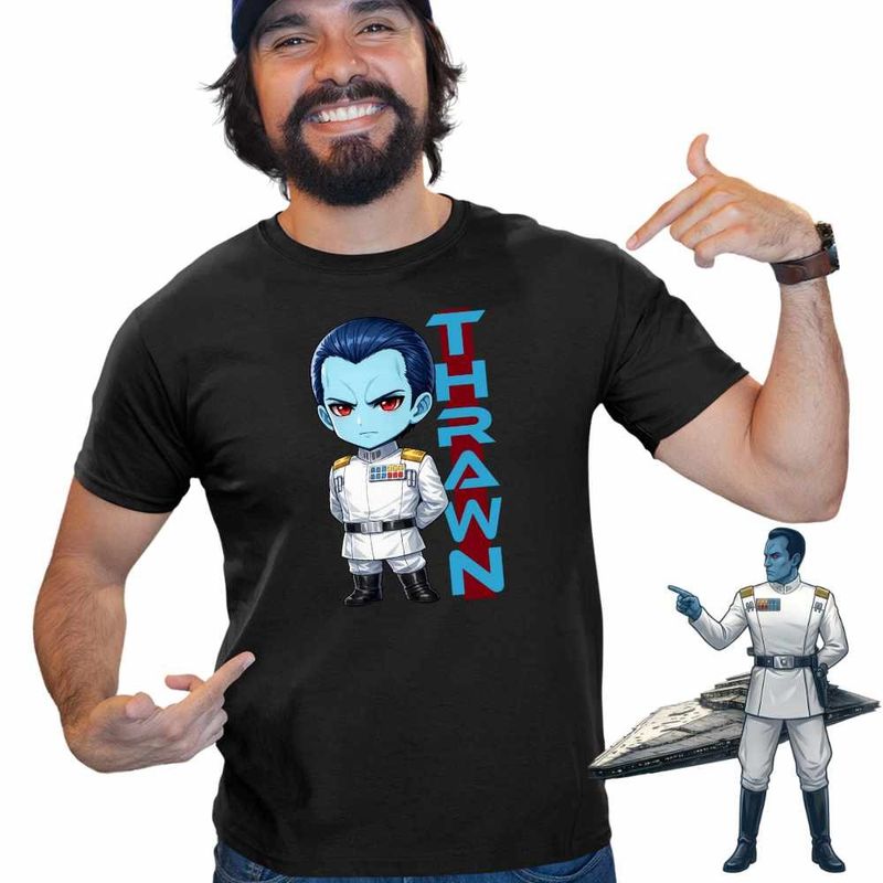 Fashion, accesorii si bijuterii - Barbati - Imbracaminte - Tricouri si bluze barbati - Tricou Barbati Thrawn Anime Chibi Grand Admiral Star Wars, negru, marime M - Infinity.ro