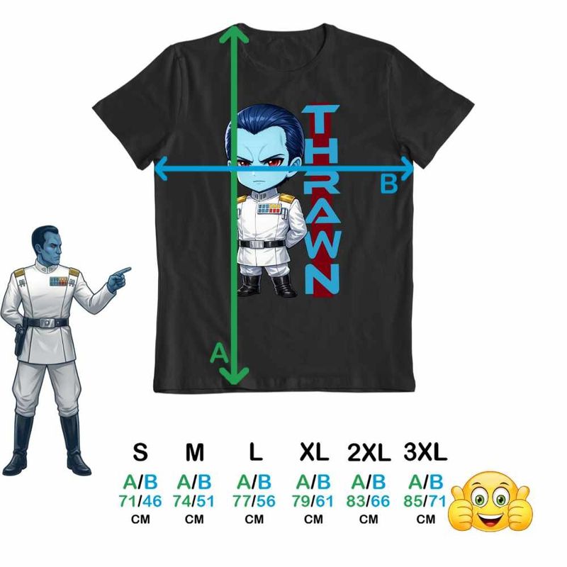 Fashion, accesorii si bijuterii - Barbati - Imbracaminte - Tricouri si bluze barbati - Tricou Barbati Thrawn Anime Chibi Grand Admiral Star Wars, negru, marime M - Infinity.ro