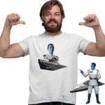 Fashion, accesorii si bijuterii - Barbati - Imbracaminte - Tricouri si bluze barbati - Tricou Barbati Thrawn Imperial Star Wars Destroyer Grand Admiral, alb, marime S - Infinity.ro