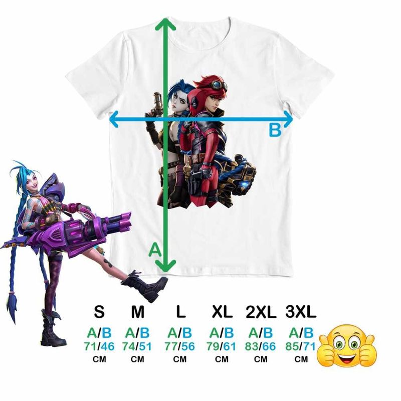 Fashion, accesorii si bijuterii - Barbati - Imbracaminte - Tricouri si bluze barbati - Tricou Barbati Jinx Vi Deadpool Arcane Runeterra, alb, marime S - Infinity.ro