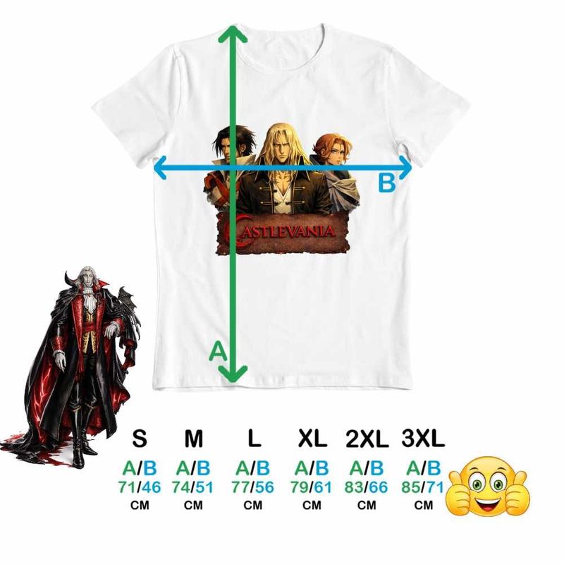 Fashion, accesorii si bijuterii - Barbati - Imbracaminte - Tricouri si bluze barbati - Tricou Barbati Castlevania Trevor Alucard Sypha, alb, marime M - Infinity.ro