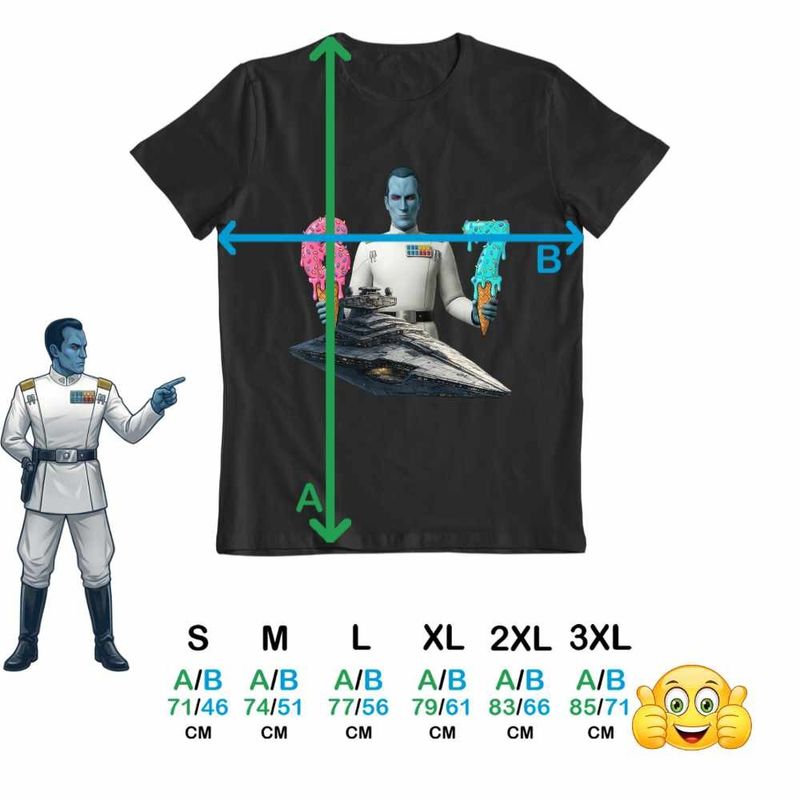 Fashion, accesorii si bijuterii - Barbati - Imbracaminte - Tricouri si bluze barbati - Tricou Barbati Thrawn Six Seven Sase Sapte Star Wars Destroyer, negru, marime L - Infinity.ro