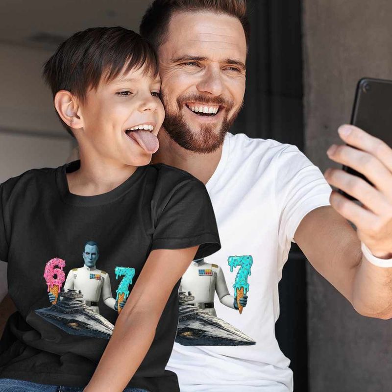 Fashion, accesorii si bijuterii - Barbati - Imbracaminte - Tricouri si bluze barbati - Tricou Barbati Thrawn Six Seven Sase Sapte Star Wars Destroyer, negru, marime L - Infinity.ro