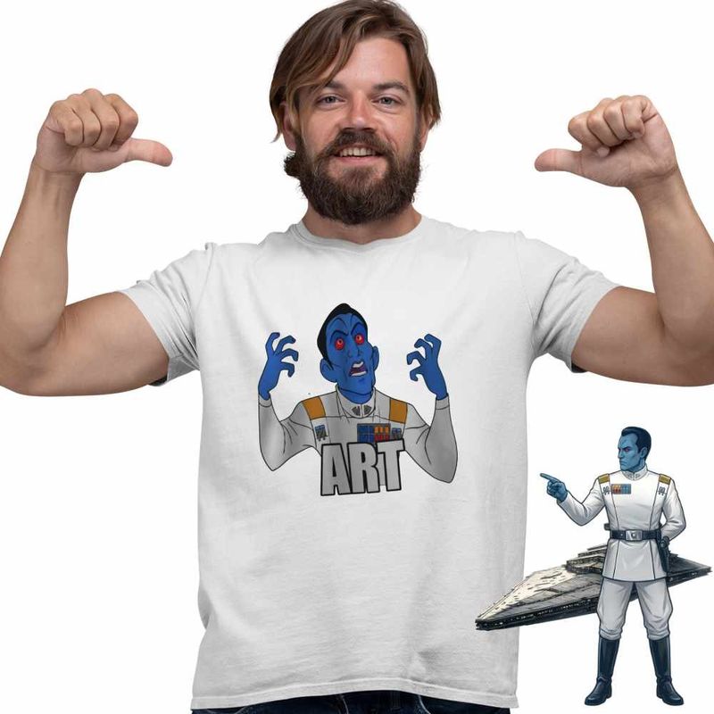Fashion, accesorii si bijuterii - Barbati - Imbracaminte - Tricouri si bluze barbati - Tricou Barbati Thrawn Art Star Wars Grand Admiral, alb, marime XL - Infinity.ro