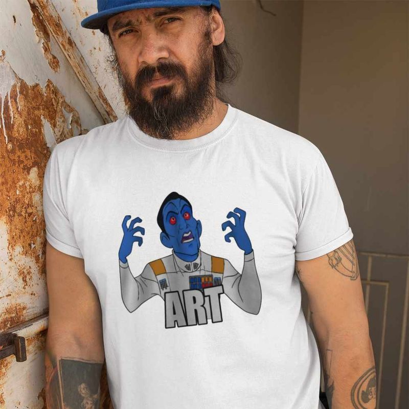Fashion, accesorii si bijuterii - Barbati - Imbracaminte - Tricouri si bluze barbati - Tricou Barbati Thrawn Art Star Wars Grand Admiral, alb, marime XL - Infinity.ro