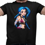 Fashion, accesorii si bijuterii - Barbati - Imbracaminte - Tricouri si bluze barbati - Tricou Barbati Jinx Arcane Runeterra, negru, marime S - Infinity.ro