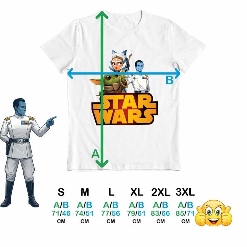 Fashion, accesorii si bijuterii - Barbati - Imbracaminte - Tricouri si bluze barbati - Tricou Barbati Star Wars Thrawn Ahsoka Baby Yoda, alb, marime S - Infinity.ro