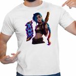 Fashion, accesorii si bijuterii - Barbati - Imbracaminte - Tricouri si bluze barbati - Tricou Barbati Arcane Runeterra Jinx, alb, marime S - Infinity.ro