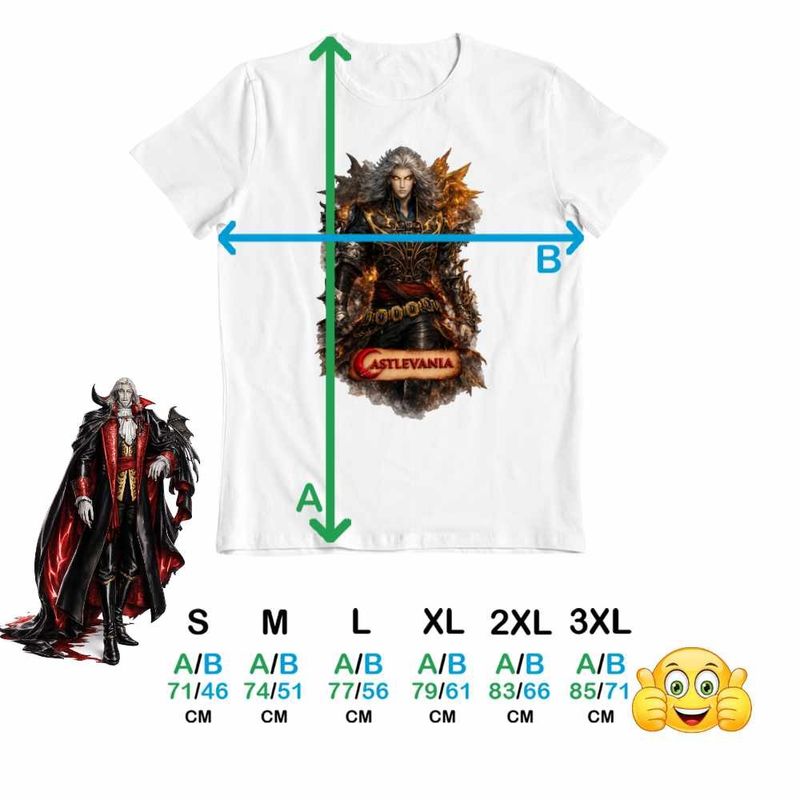 Fashion, accesorii si bijuterii - Barbati - Imbracaminte - Tricouri si bluze barbati - Tricou Barbati Castlevania Alucard Vampire Hunters, alb, marime S - Infinity.ro