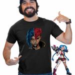 Fashion, accesorii si bijuterii - Barbati - Imbracaminte - Tricouri si bluze barbati - Tricou Barbati Arcane Jinx Vi Runeterra, negru, marime S - Infinity.ro