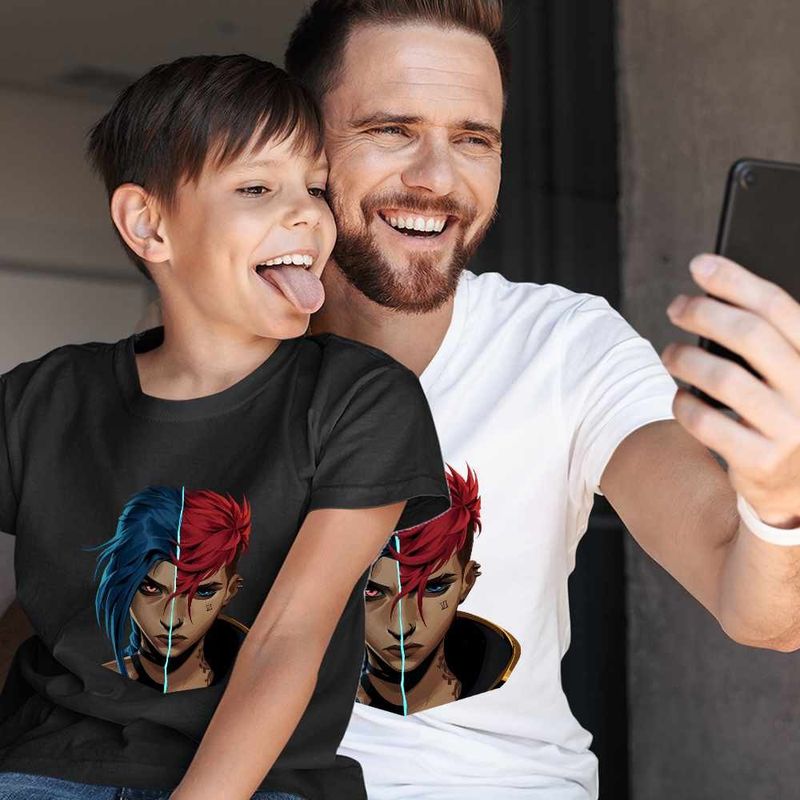 Fashion, accesorii si bijuterii - Barbati - Imbracaminte - Tricouri si bluze barbati - Tricou Barbati Arcane Jinx Vi Runeterra, negru, marime S - Infinity.ro