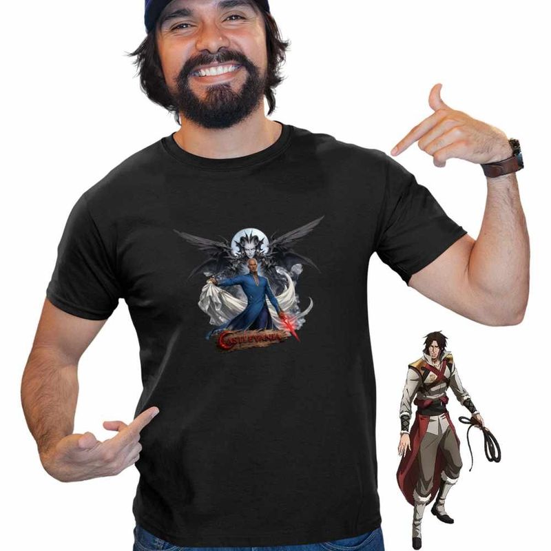 Fashion, accesorii si bijuterii - Barbati - Imbracaminte - Tricouri si bluze barbati - Tricou Barbati Castlevania Isaac Dracula Demon, negru, marime L - Infinity.ro