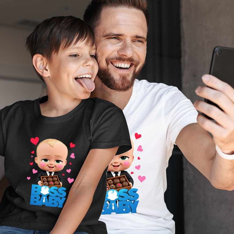 Fashion, accesorii si bijuterii - Barbati - Imbracaminte - Tricouri si bluze barbati - Tricou Barbati Boss Baby Ciocolata Valentines Day, negru, marime XL - Infinity.ro