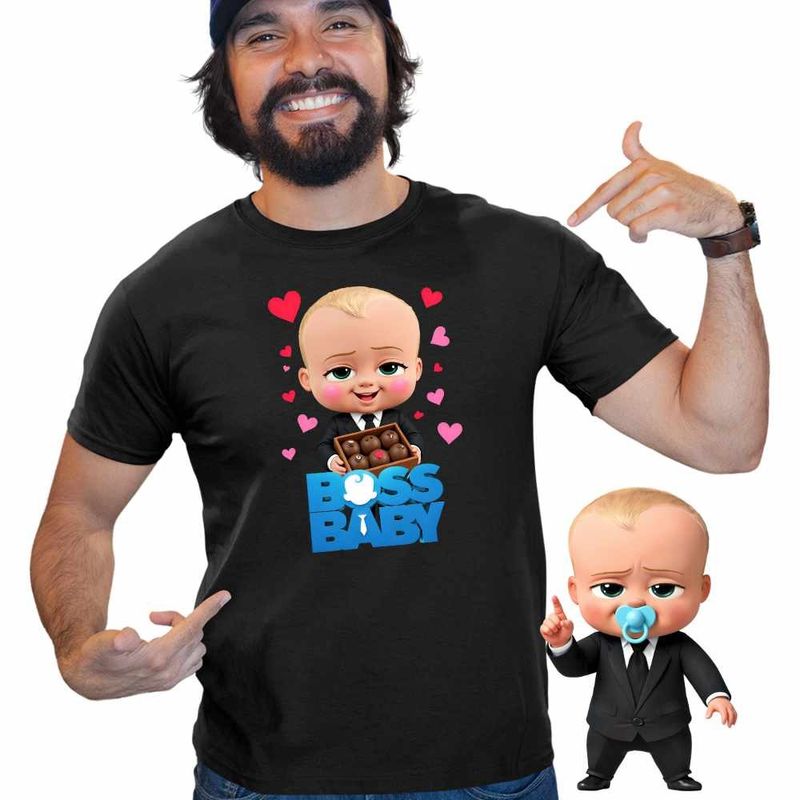 Fashion, accesorii si bijuterii - Barbati - Imbracaminte - Tricouri si bluze barbati - Tricou Barbati Boss Baby Ciocolata Valentines Day, negru, marime XL - Infinity.ro