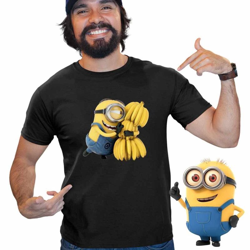 Fashion, accesorii si bijuterii - Barbati - Imbracaminte - Tricouri si bluze barbati - Tricou Barbati Minions Banana Despicable, negru, marime S - Infinity.ro