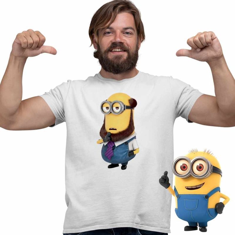 Fashion, accesorii si bijuterii - Barbati - Imbracaminte - Tricouri si bluze barbati - Tricou Barbati Minions Filozof Profesor Despicable, alb, marime S - Infinity.ro