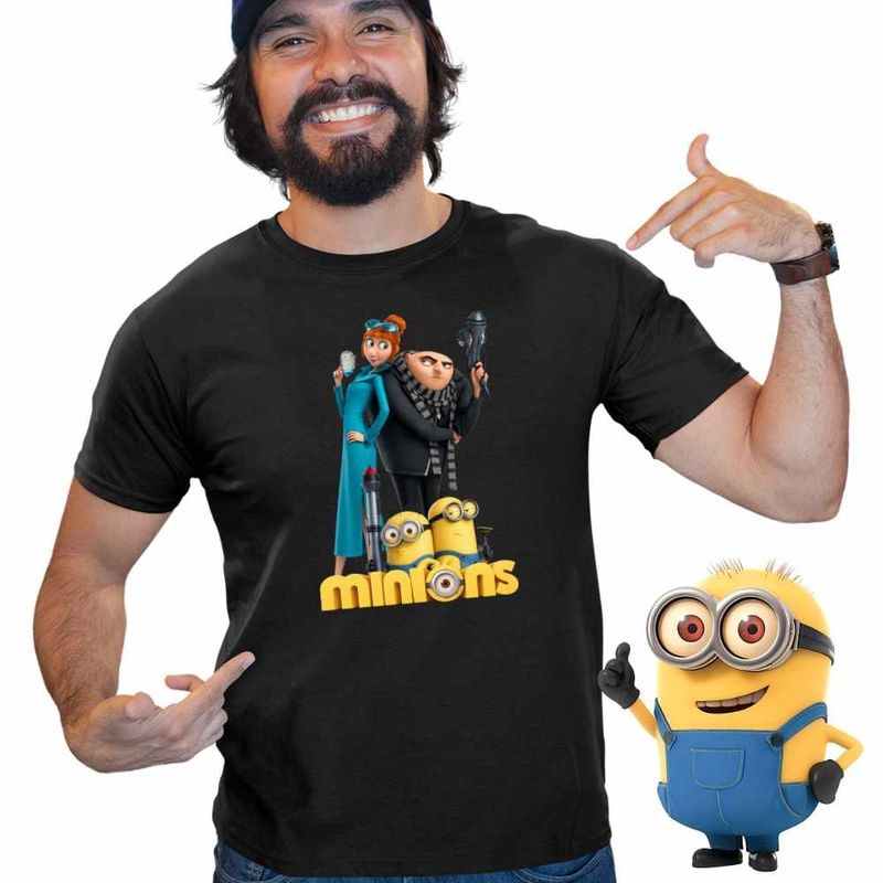 Fashion, accesorii si bijuterii - Barbati - Imbracaminte - Tricouri si bluze barbati - Tricou Barbati Despicable Minions Family Minioni, negru, marime XL - Infinity.ro