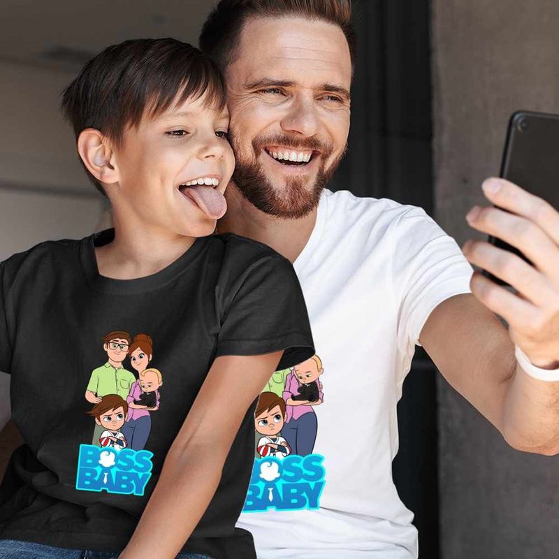 Fashion, accesorii si bijuterii - Barbati - Imbracaminte - Tricouri si bluze barbati - Tricou Barbati Boss Baby Family, negru, marime 3XL - Infinity.ro