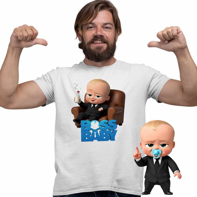 Fashion, accesorii si bijuterii - Barbati - Imbracaminte - Tricouri si bluze barbati - Tricou Barbati Baby Boss Director Born To Lead, alb, marime S - Infinity.ro