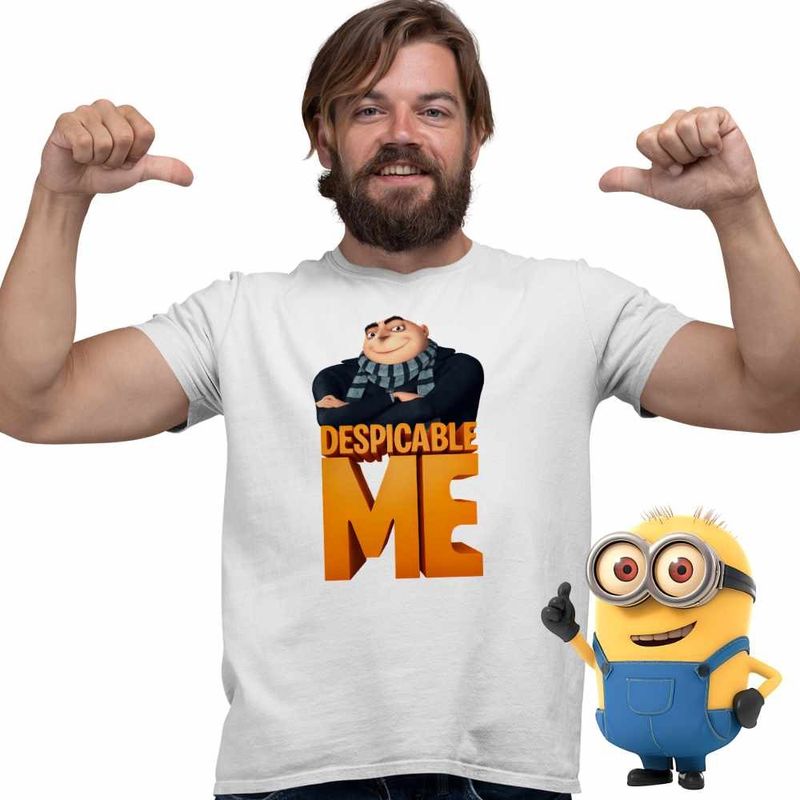Fashion, accesorii si bijuterii - Barbati - Imbracaminte - Tricouri si bluze barbati - Tricou Barbati Despicable Me Gru Minions, alb, marime 3XL - Infinity.ro
