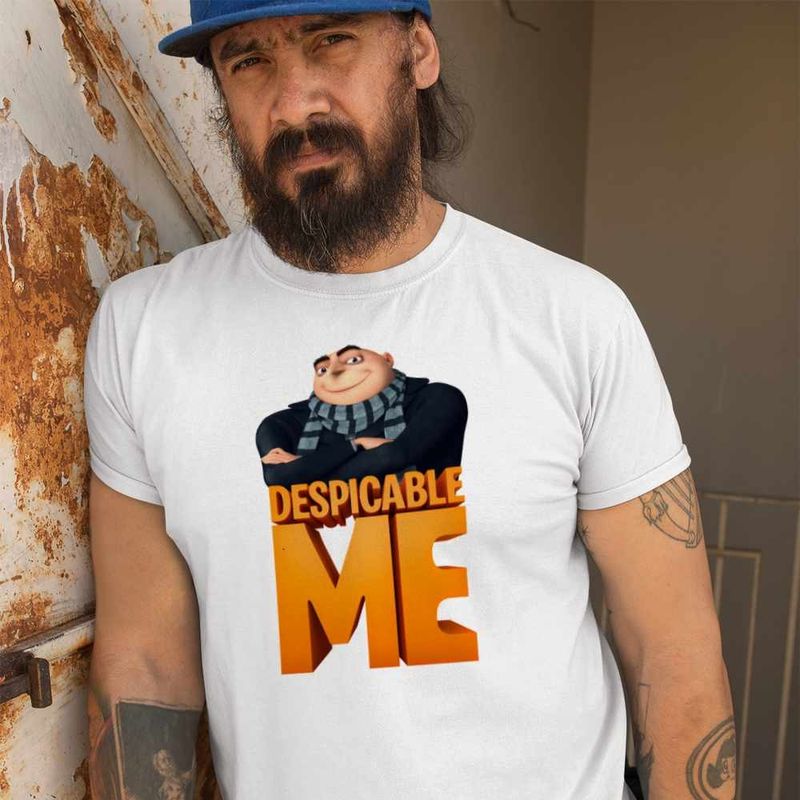 Fashion, accesorii si bijuterii - Barbati - Imbracaminte - Tricouri si bluze barbati - Tricou Barbati Despicable Me Gru Minions, alb, marime 3XL - Infinity.ro