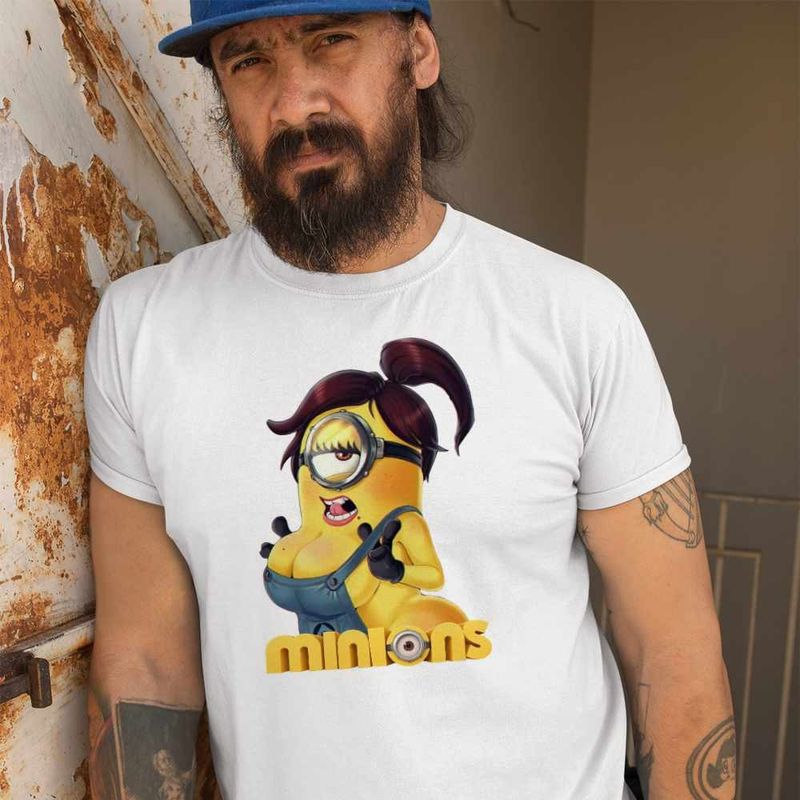 Fashion, accesorii si bijuterii - Barbati - Imbracaminte - Tricouri si bluze barbati - Tricou Barbati Minions Marlena Despicable Minioni, alb, marime M - Infinity.ro