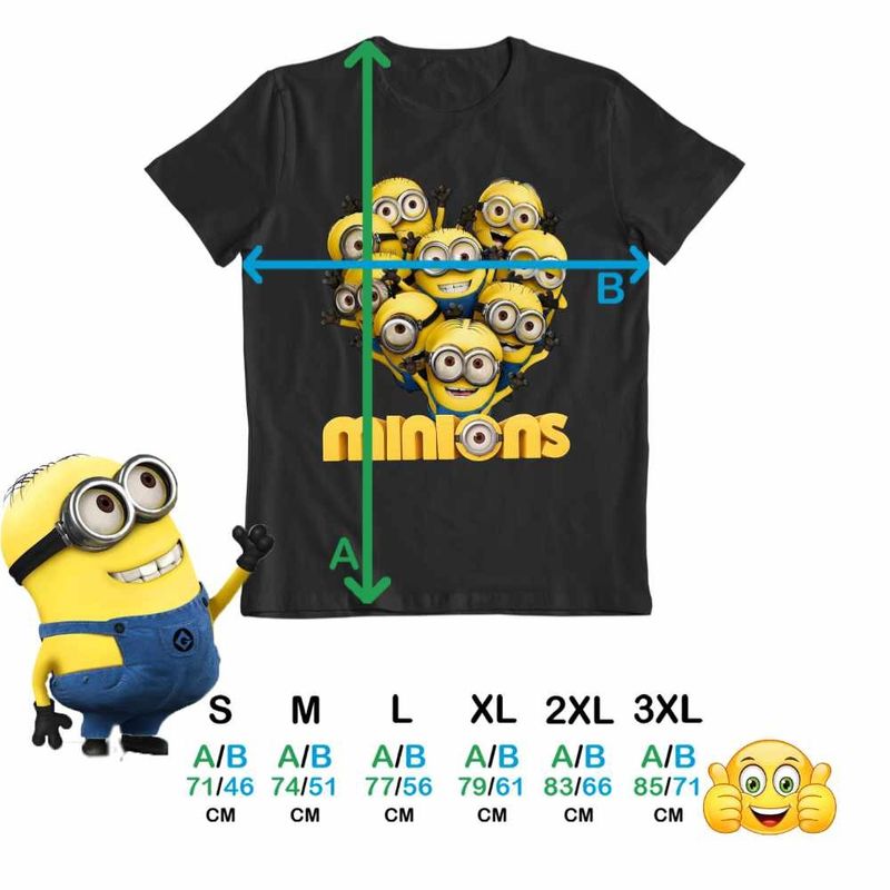 Fashion, accesorii si bijuterii - Barbati - Imbracaminte - Tricouri si bluze barbati - Tricou Barbati Minions Heart Love Valentines Day Dragobete Minioni, negru, marime M - Infinity.ro