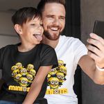 Fashion, accesorii si bijuterii - Barbati - Imbracaminte - Tricouri si bluze barbati - Tricou Barbati Minions Heart Love Valentines Day Dragobete Minioni, negru, marime M - Infinity.ro