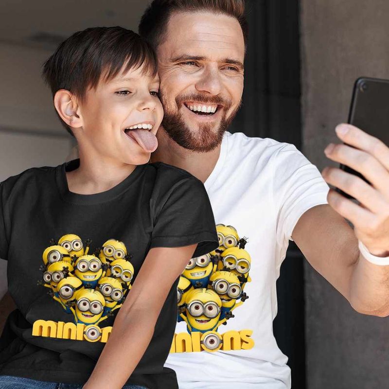 Fashion, accesorii si bijuterii - Barbati - Imbracaminte - Tricouri si bluze barbati - Tricou Barbati Minions Heart Love Valentines Day Dragobete Minioni, negru, marime M - Infinity.ro