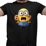 Fashion, accesorii si bijuterii - Barbati - Imbracaminte - Tricouri si bluze barbati - Tricou Barbati Minions Six Seven Gogosi 67 Despicable, negru, marime L - Infinity.ro