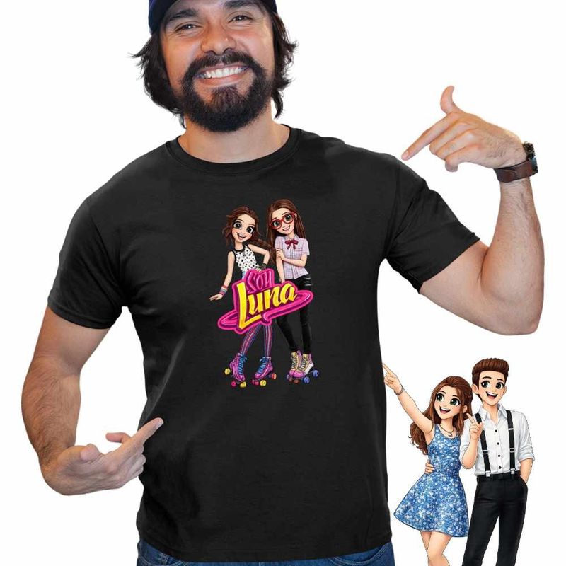 Fashion, accesorii si bijuterii - Barbati - Imbracaminte - Tricouri si bluze barbati - Tricou Barbati Soy Luna Nina Best Friends, negru, marime M - Infinity.ro